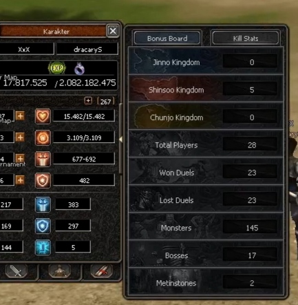 image-50 Metin2 Karakter Detay İstatistik Sistemi