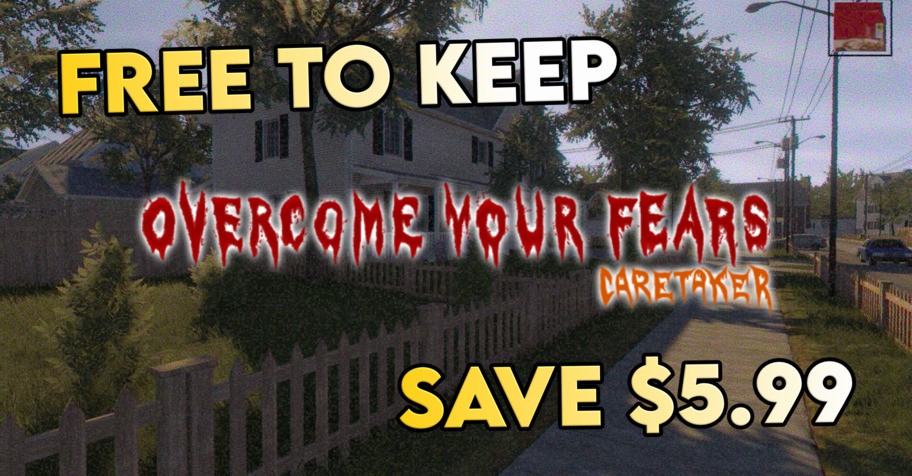 Overcome Your Fears ücretsiz Steam fırsatında psikolojik korku oyununun karanlık atmosferini gösteren tanıtım görseli.