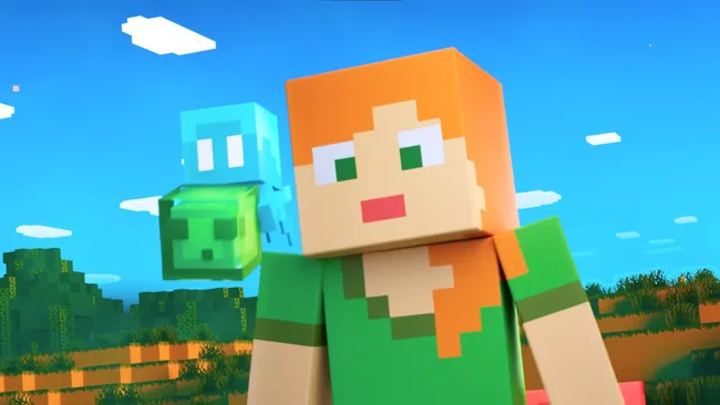 Minecraft rehberi için Alex ve Allay karakterlerinin yer aldığı Minecraft güncelleme tanıtım görseli.