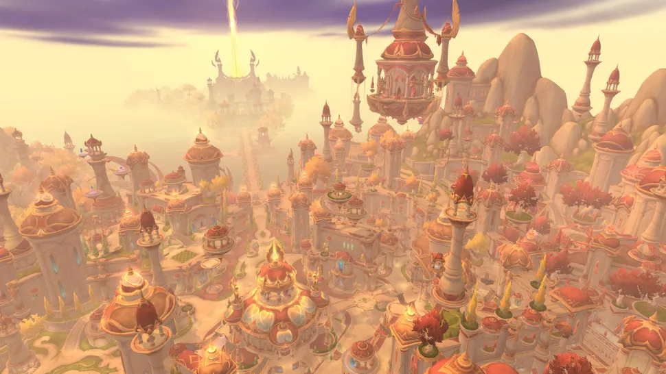 World of Warcraft Midnight incelemesi için Arator, Lothraxion ve Azeroth Şampiyonu’nun void güçlerine karşı durduğu sahne.